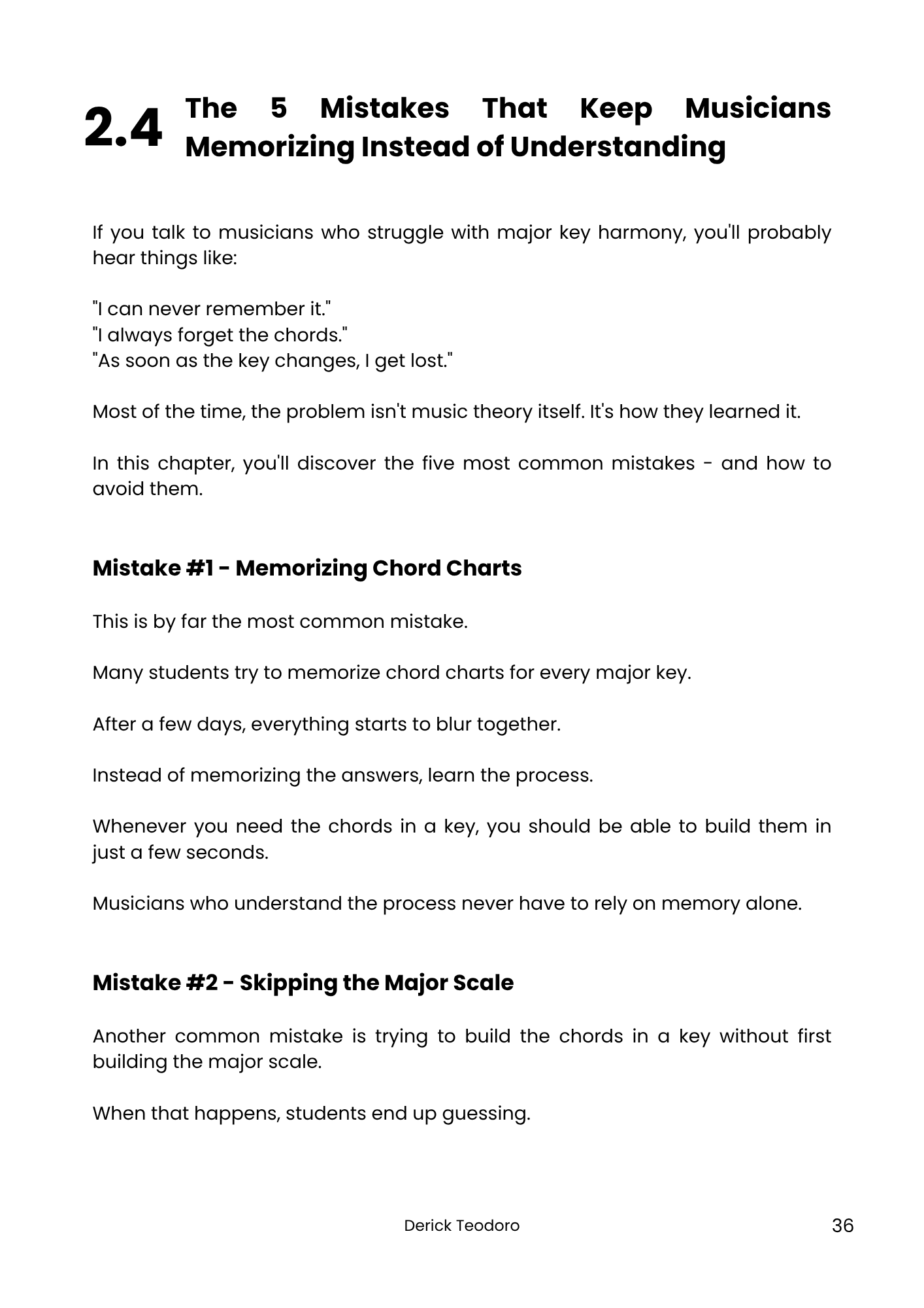 Master major key harmony - 5 mistakes
