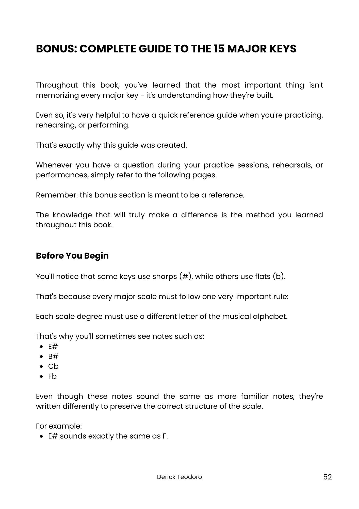 Master major key harmony - bonus major keys